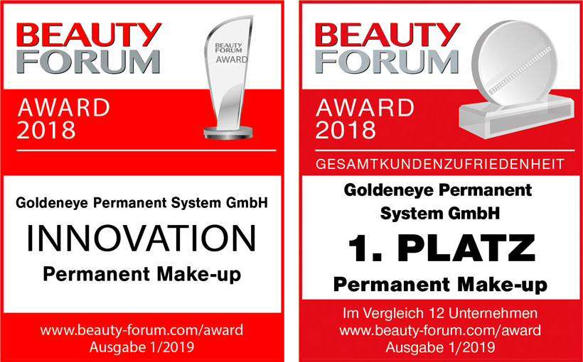 Awards Permanent make-up Beauty-Forum PMU Goldeneye Permanent Systems